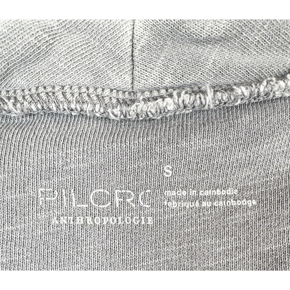Anthropologie PILCRO SM Sweatshirt Gray Boho Relaxed Cotton - Picture 2 of 12